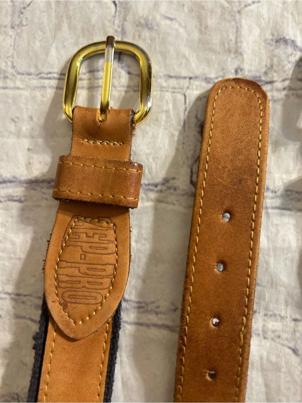 ZEP-PRO STEELERS USA BROWN & NAVY SIZE 40 BELT GENERAL LEATHER WEAVED BELT 42